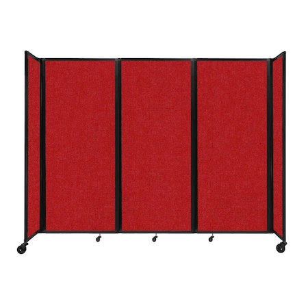 Versare Room Divider 360 Folding Portable Partition 8'6" x 6'10" Red Fabric 1182327